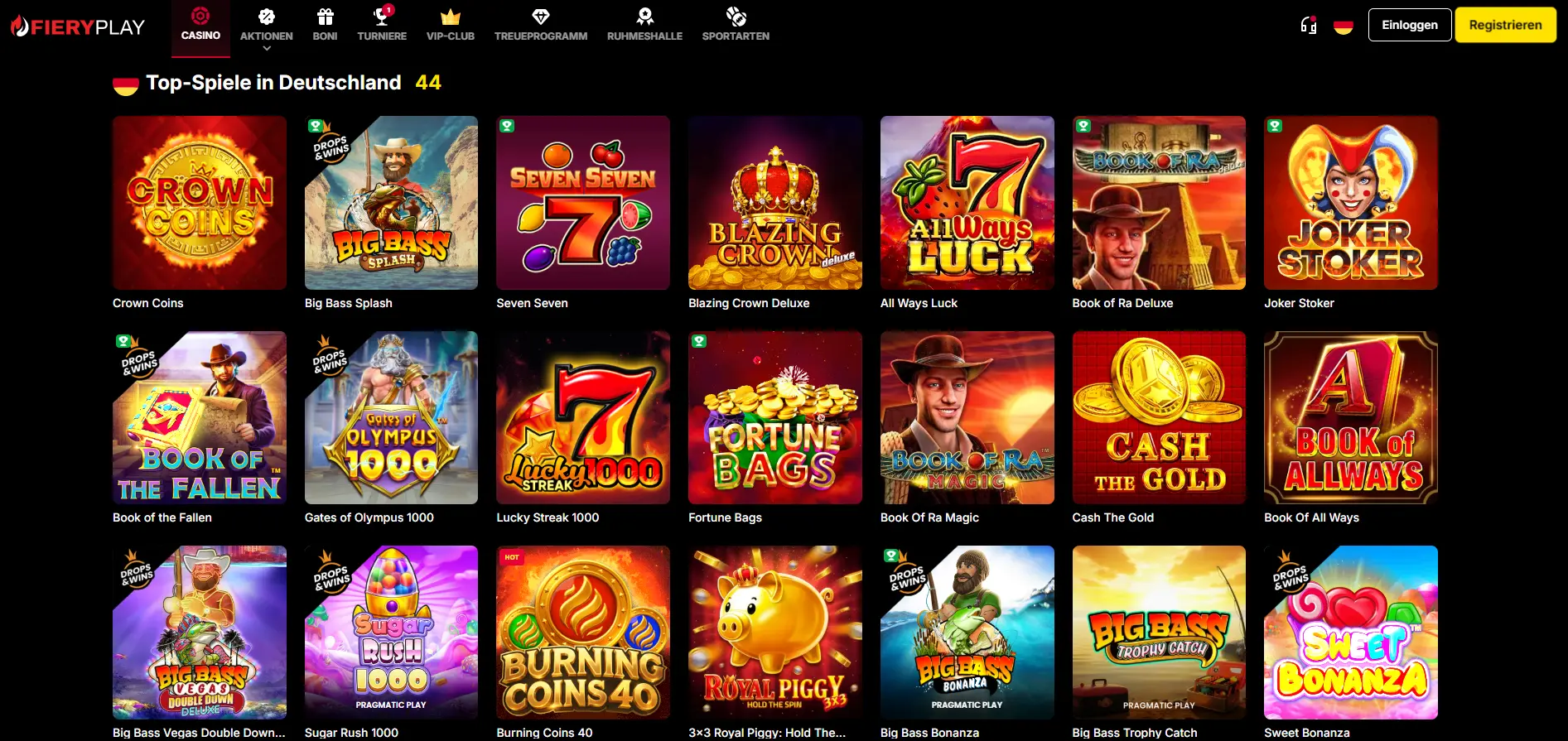 FieryPlay Slot-Lobby mit Top-Spielen Deutschland 44