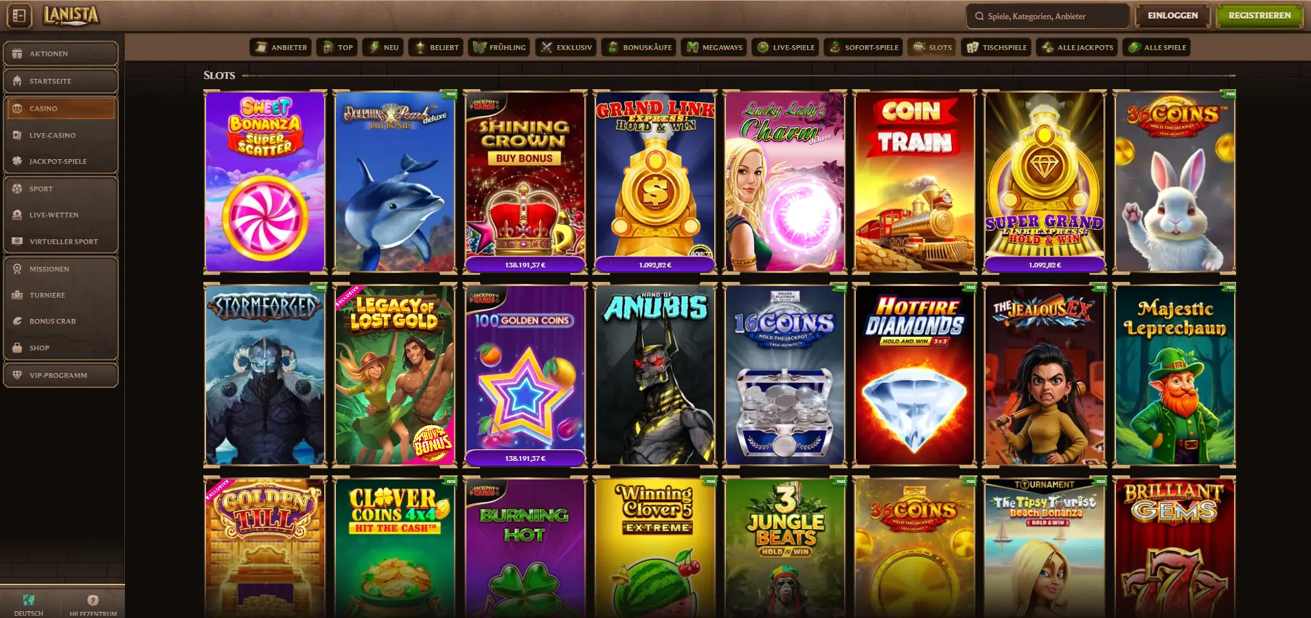 Lanista Casino-Hybrid mit Sportwetten-Integration